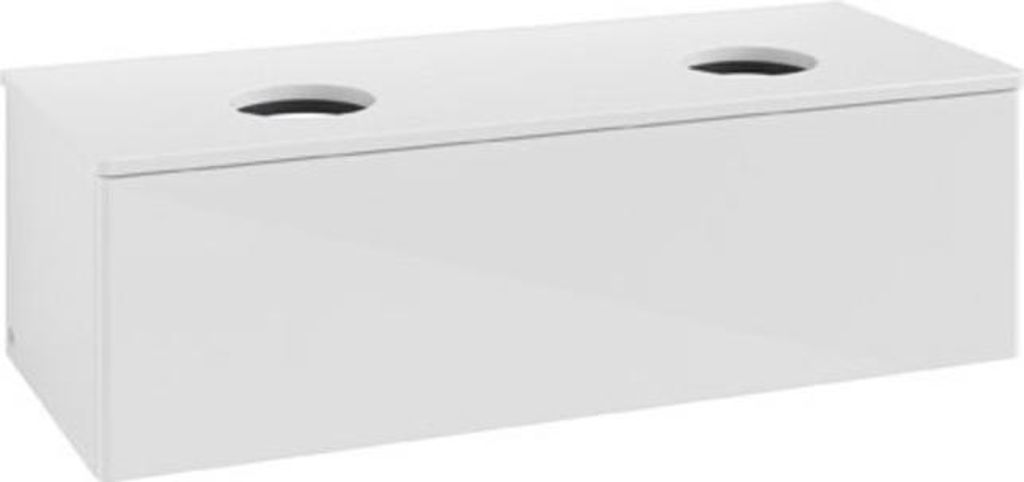 V&B Waschtischunterschrank ohne Frontstruktur Antao 120x36x50cm, WBP-farbe Lac, glo wh. Lac