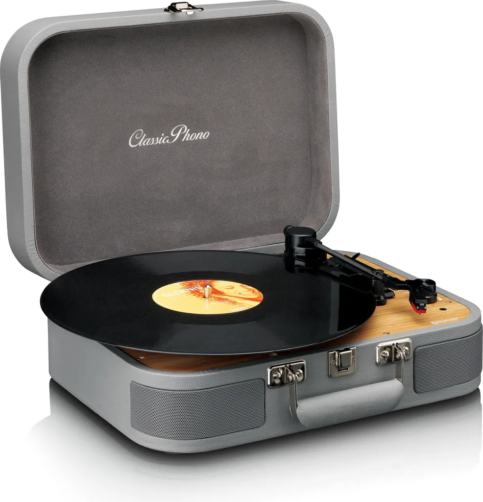 Tourne-disque Bluetooth Classic Phono TT-116GY Gris avec Haut-parleurs