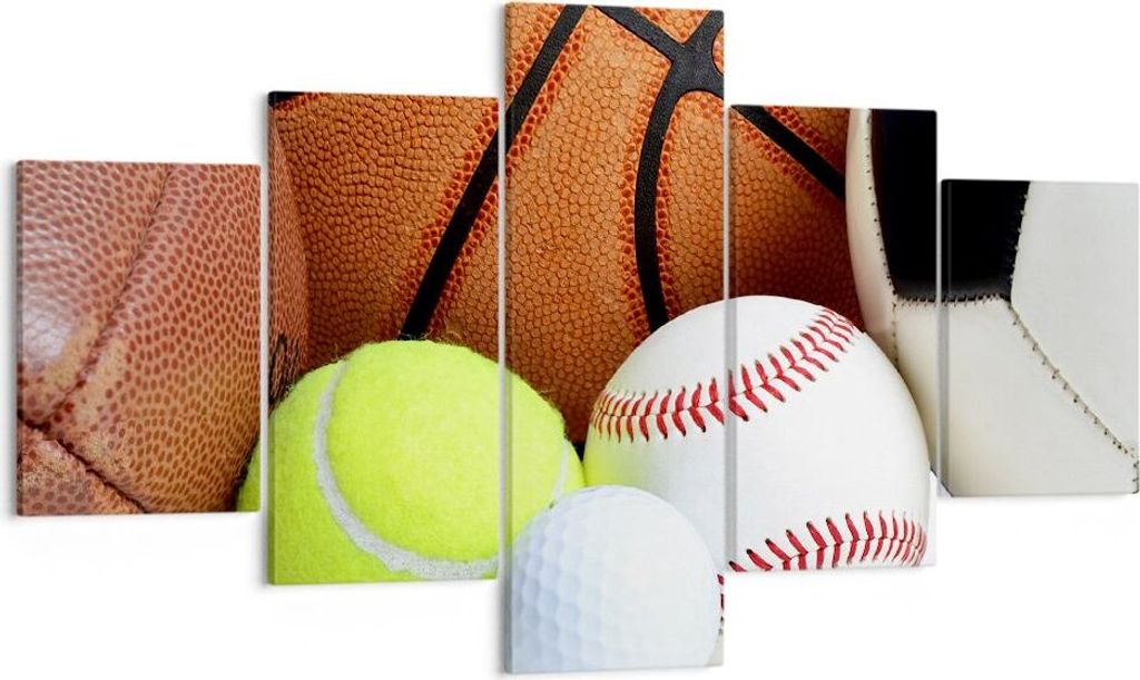 Bild auf Leinwand - Leinwandbild - Fußball Ball Sport Golf - 125x70cm - Wand Bild - Wanddeko - Leinwanddruck - Bilder - Kunstdruck - Wanddekoratio...