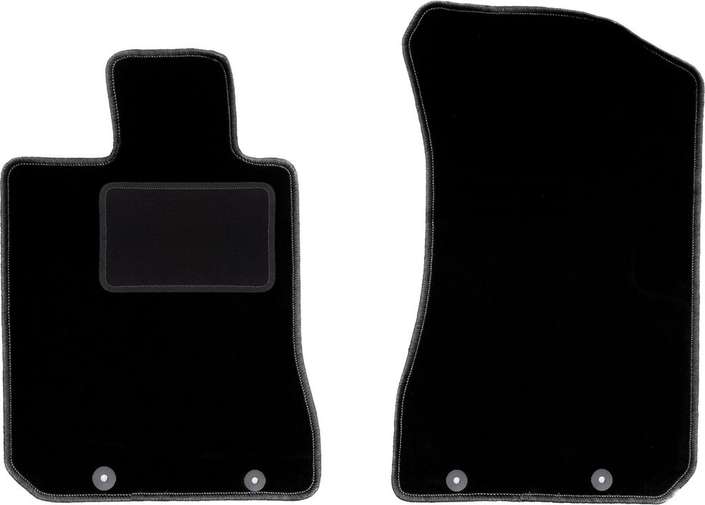 Velours-Fußmatten Vorne passend für Honda Legend IV (Limousine, Bj. 2004-2012) – schwarz, passgenau, mit Befestigungen set 2 Stk. - STANDARD