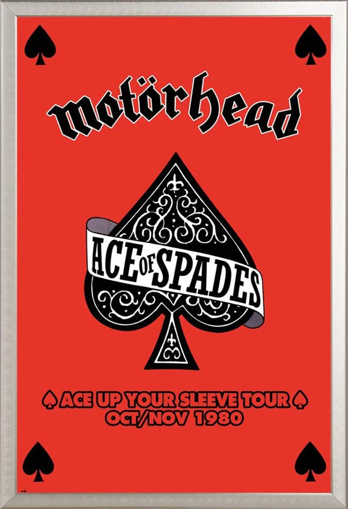 Poster Motorhead Ace up your Sleeve Tour avec cadre alu argenté Shinsuke