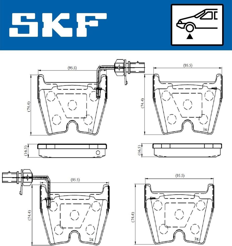 SKF Bremsbeläge Satz Vorne Bremsklötze für AUDI A4 Avant (8K5, B8) VKBP 80369 E