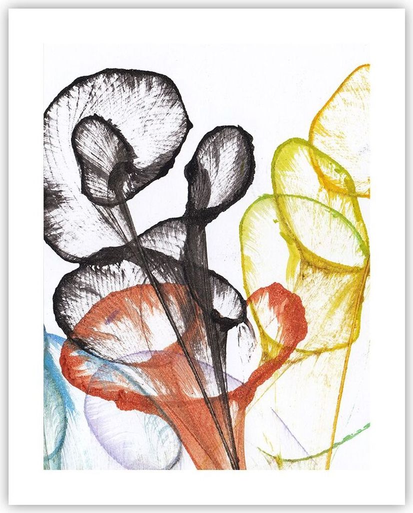 Poster - Poster ohne Rahmen - Blumen Abstraktion Surrealismus - 40x50 cm - Wand Bild - Wanddeko - Wandbilder - Kunstposter - Wandposter - Bilder - ...