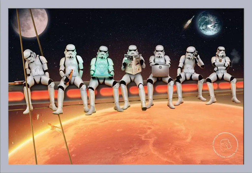 Regalo Star Wars: Poster Stormtrooper Cornice Argento Shinsuke Maxi