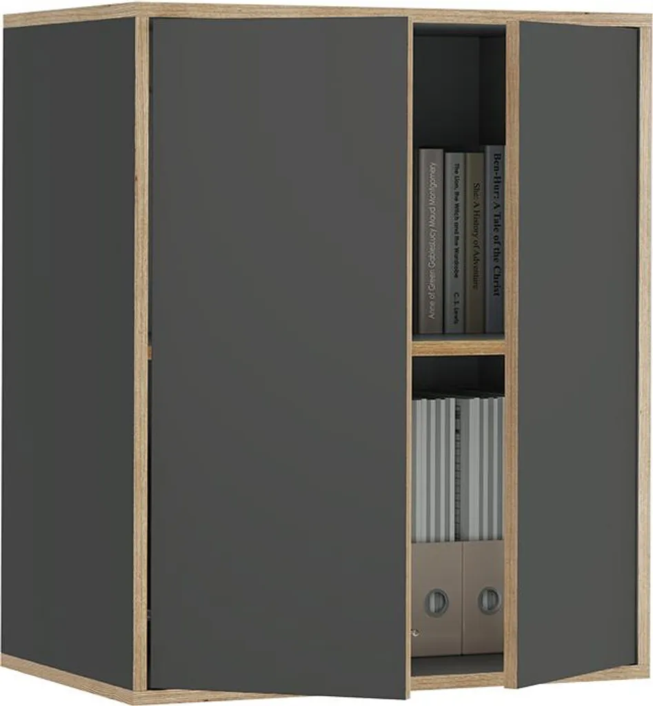 Etagère Design Anthracite Vicco Tetrix 2 Portes et Format Compact - 6