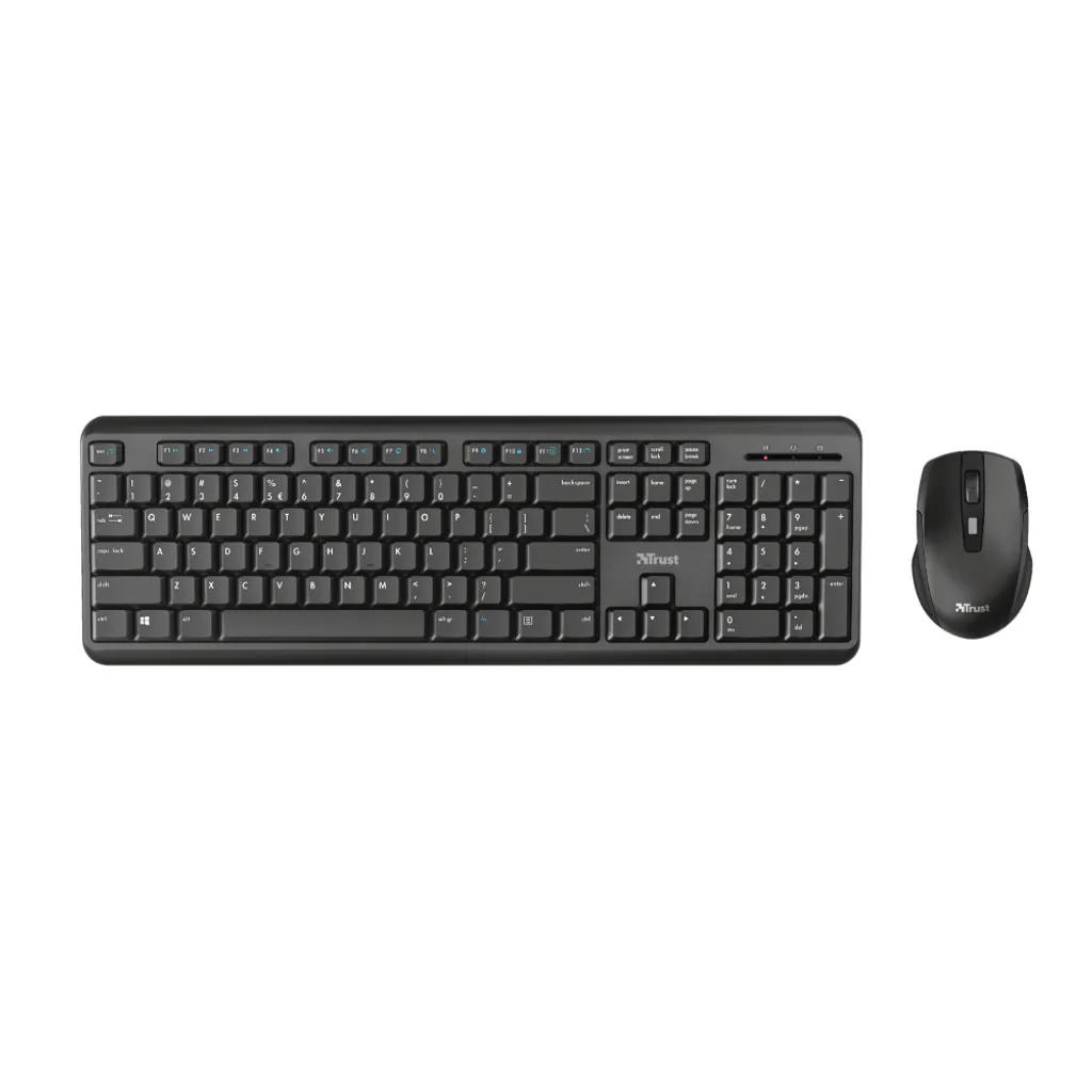 Pack Trust ODY Clavier Souris Sans Fil 2,4 GHz - Touches Discrètes et Soft