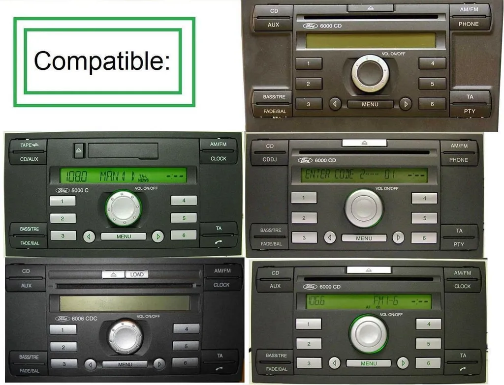 Adaptateur pour Écouter Musique iPhone sur Autoradio Ford 6000CD AUX