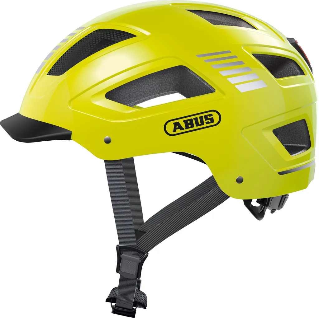 Casque vélo Abus Hyban 2.0 Signal Yellow Taille L - Visibilité Maximale