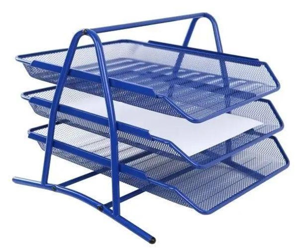 Blaue Aktenablage für DIN A4 Dokumente, Büro und Homeoffice, BxTxH 35x30x26,5cm