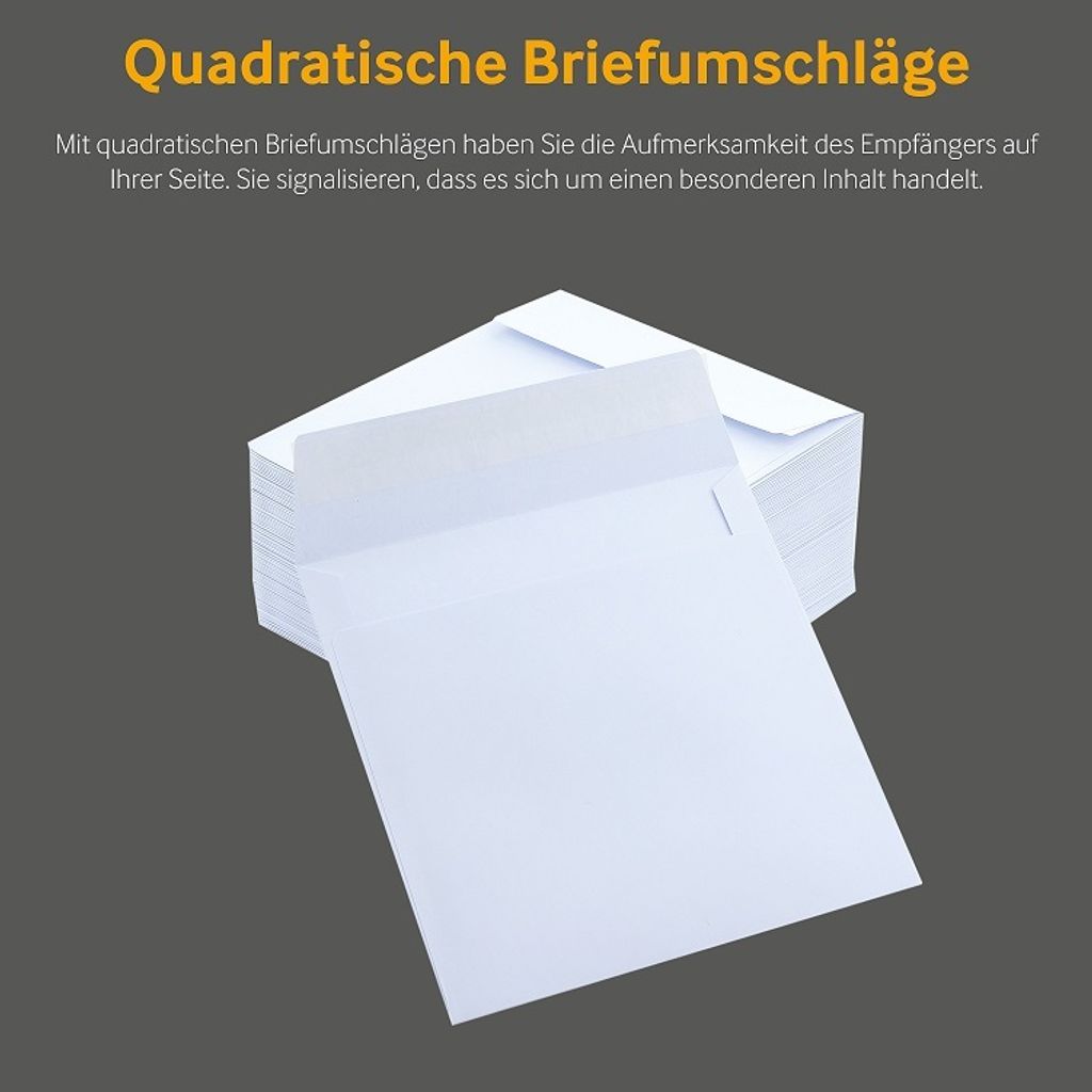 25 quadratische Briefumschläge Weiß 150x150 mm mit Produktbild 6
