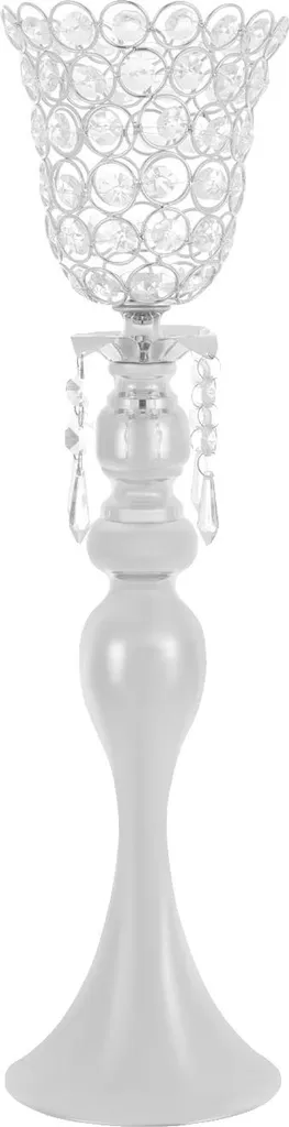 Vase centre de table de mariage moderne argenté en verre et métal - 6 pcs
