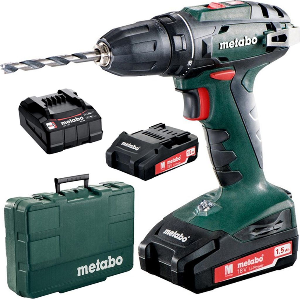 Metabo 18V Akku Bohrschrauber BS18 inkl. 2x 1,5 Ah Akkus + Produktbild 