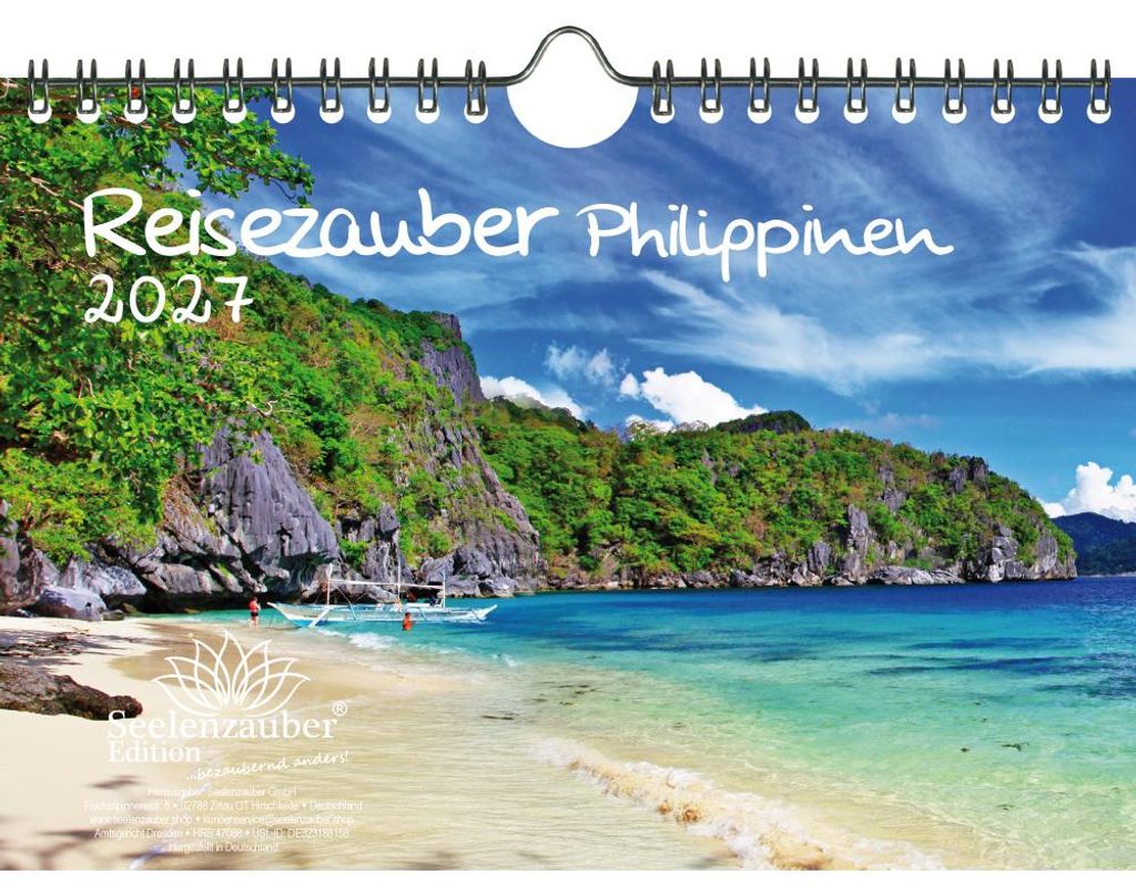 Reisezauber Philippinen DIN A5 Kalender für 2027 Urlaub Reise Strand Meer - Seelenzauber