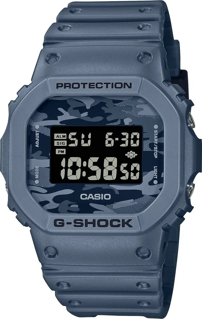 G-Shock DW-5600CA-2 Montre Étanche 200m avec Cadran Camo Bleu