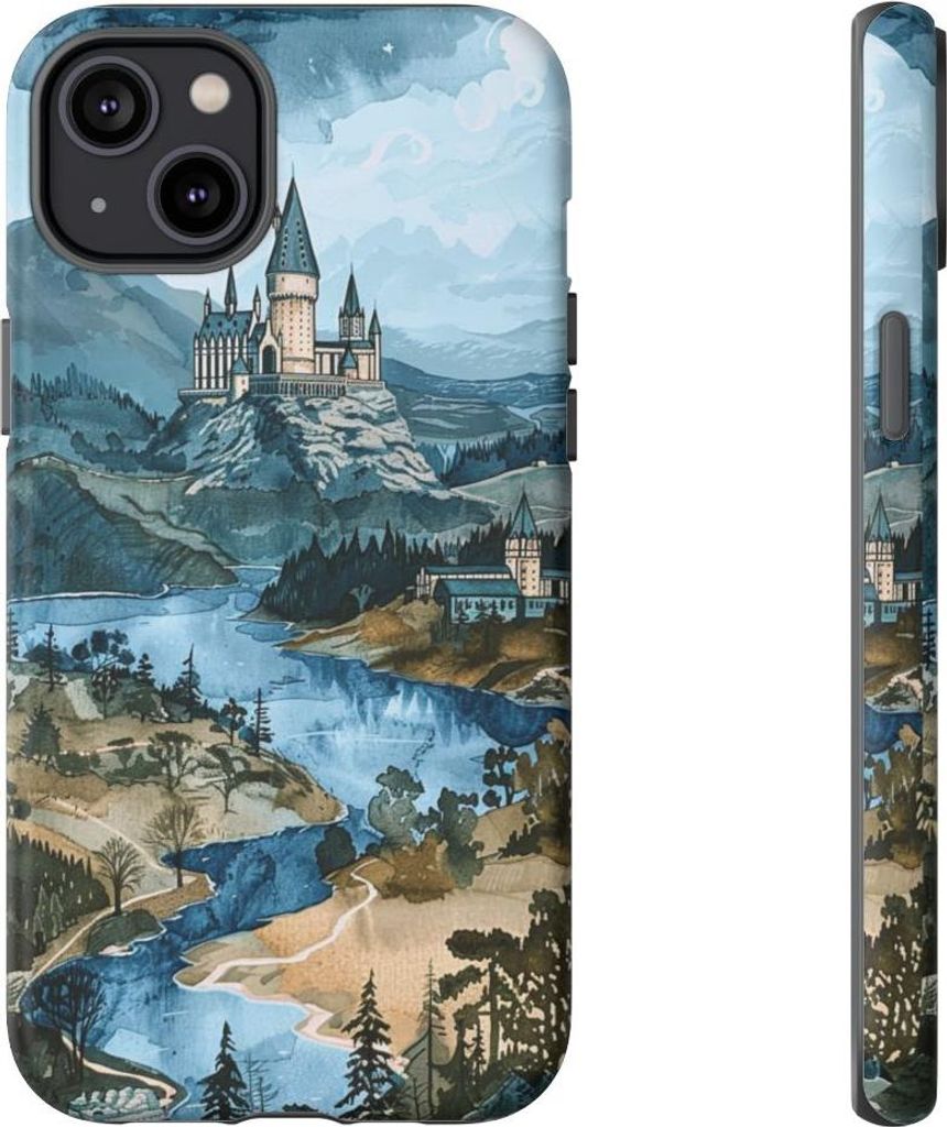 Märchenhaftes Schloss in malerischer Landschaft – Handyhülle Kompatibel mit iPhone 14 Plus