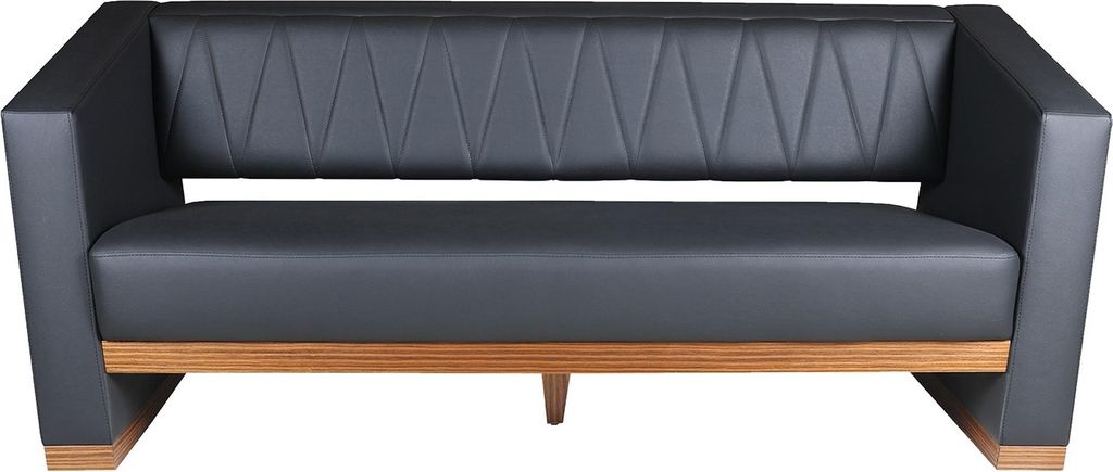 Graue Kunstleder Couch Designer 3-Sitzer Modernes Dreisitzer Sofa