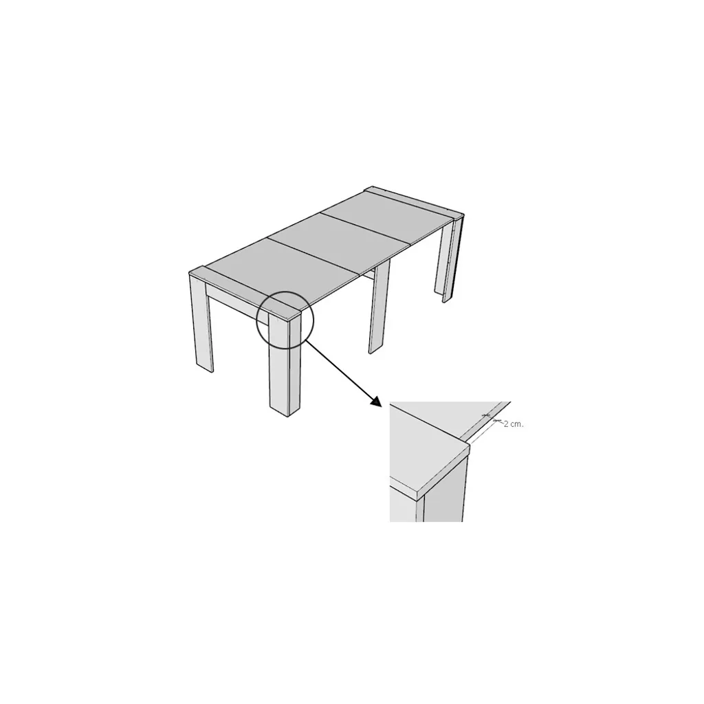 Console extensible 90x42/290cm Cayman Noyer avec rallonges intégrées - 4