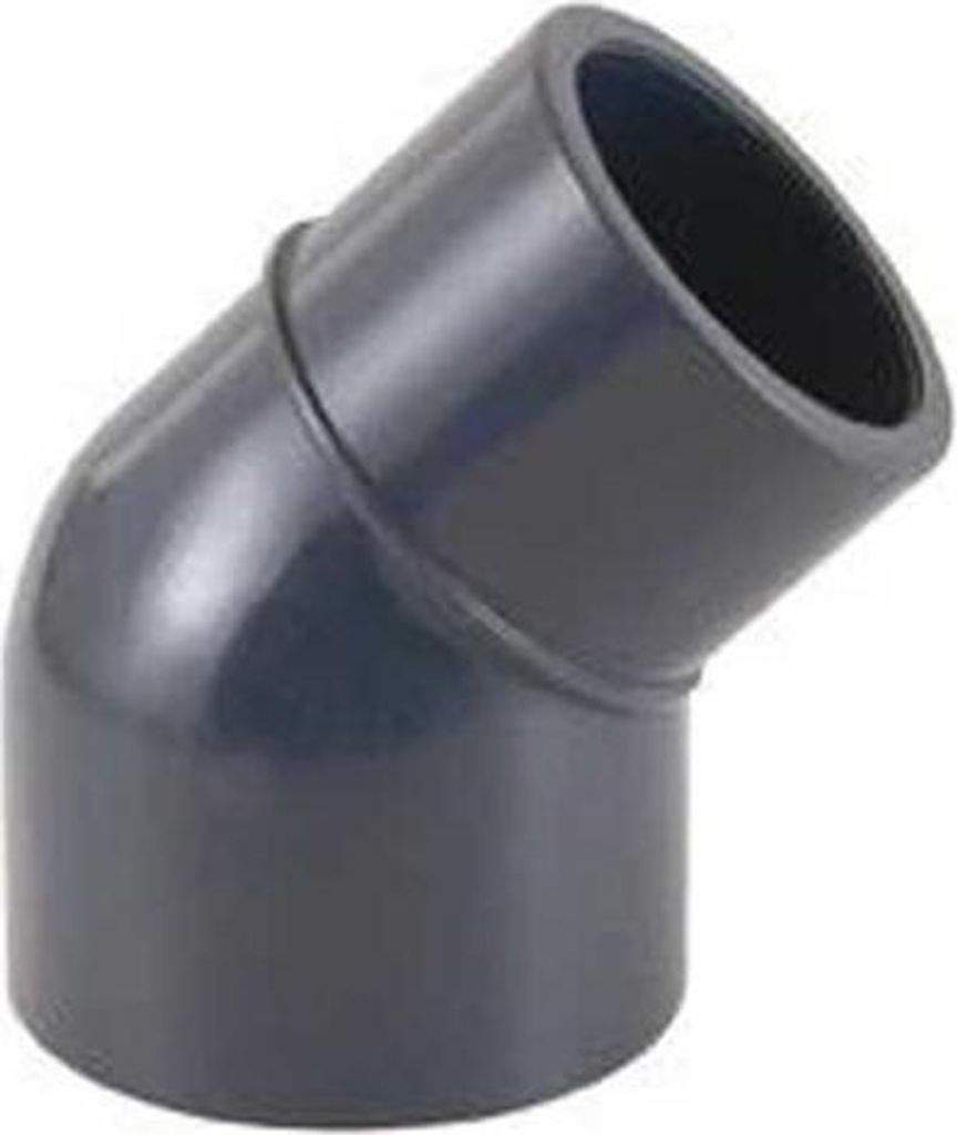 Cepex 02241 Ø50x50-40 45o Reduzierbogen Innengewinde-außengewinde Mit Klebemuffe Silber Silber One Size