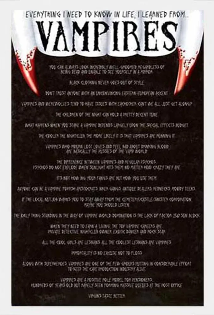 Set Poster Vampiri 61x91.5 con Cornice Shinsuke MDF Bianco e Acrilico