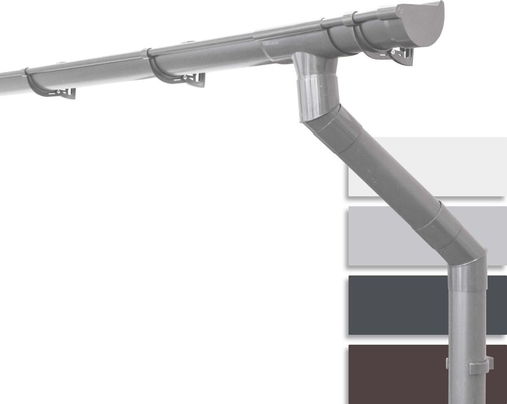 INEFA Dachrinnen Set Gartenhaus, Carport, Terrasse, NW100 / 100mm halbrund 3m Grau 1 Dachseite, Regenrinne PVC für Pultdach, Germany