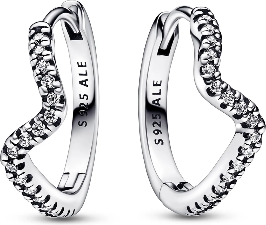 Créoles en Argent Pandora Vague étincelante pour Femme - Modèle 292545C01