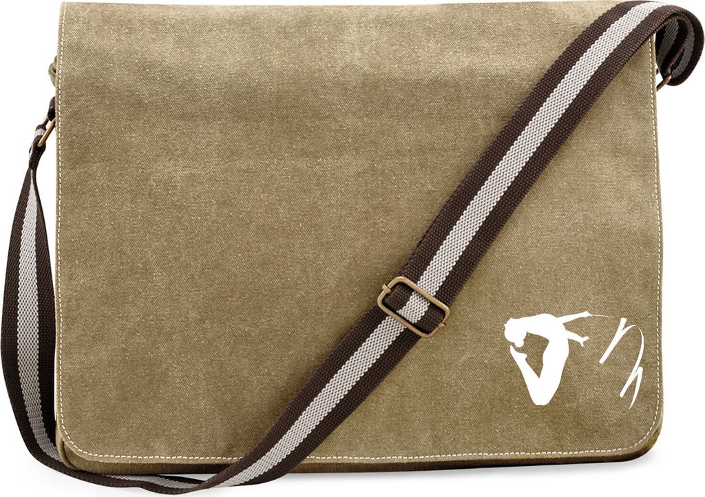 Huuraa Umhängetasche Rhythmische Sportgymnastik Silhouette 14 Liter Sahara Canvas Laptoptasche Geschenkidee