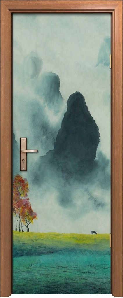 Türposter 70x200 cm Türaufkleber Türtapete Türfolie Klebefolie Chinesische Berg Landschafts