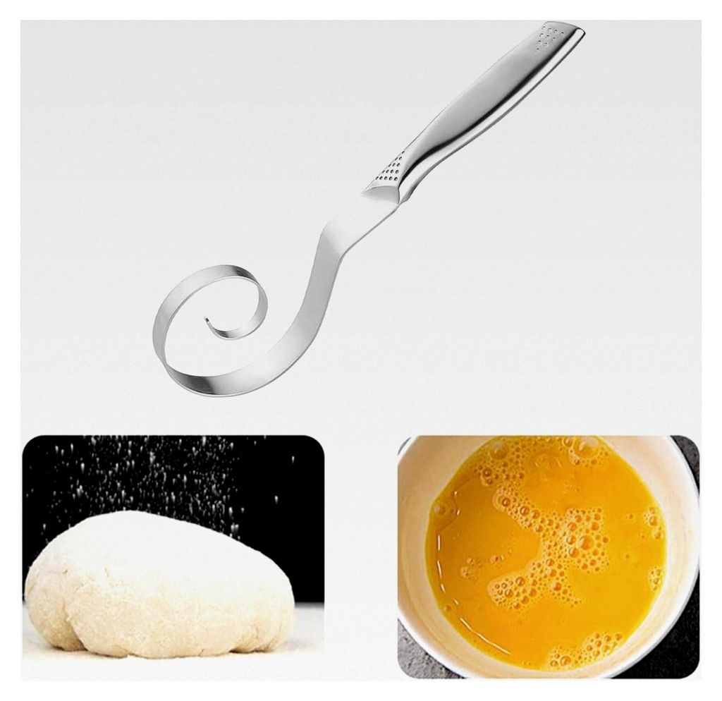 Teigbesen aus Edelstahl für die Küche, geeignet zum Backen von Pasta, Kuchen, Brot, Keksen und Pizza.