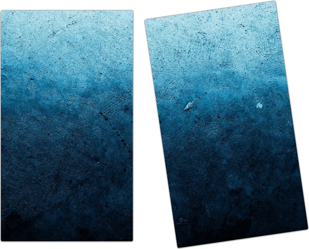 Spritzschutz Herdabdeckplatte Schneidebrett aus Glas Blaue Grunge Wand 2-Teilig (60x52cm)