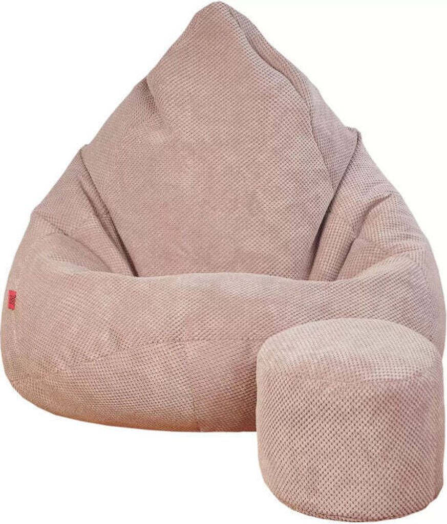 Vankúš na sedenie + podnožka ružová Zamatová bunda Loft Obrázok produktu 