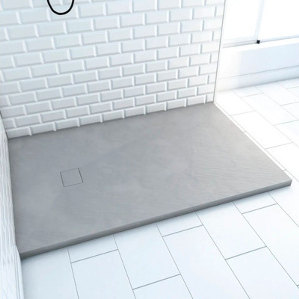 Duschwanne Aurlane Stone 120 x 80 x 2,6 cm steingrau matt FAC203