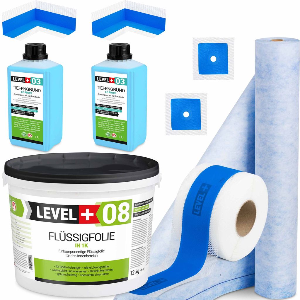 Dicht Set 12kg Flüssigfolie 2M Dichtbahn Dichtband Produktbild 