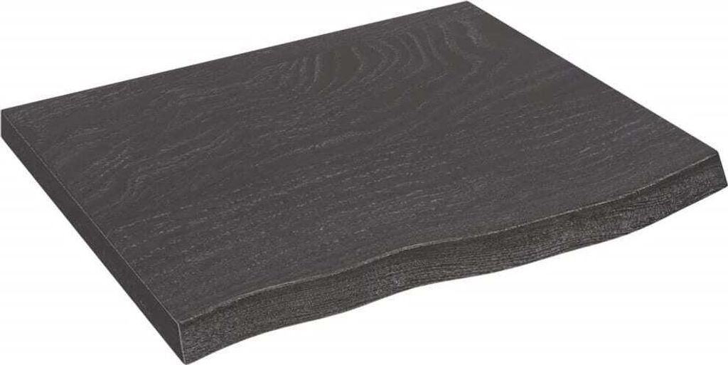 Wandregal Dunkelbraun 60x50x(2-4) cm Massivholz Eiche Behandelt