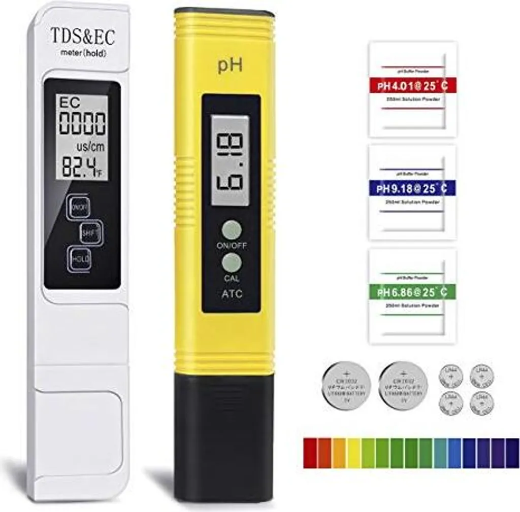 Gudoqi Tester Acqua Digitale 4 in 1: TDS PH EC Temp per Piscina e Spa