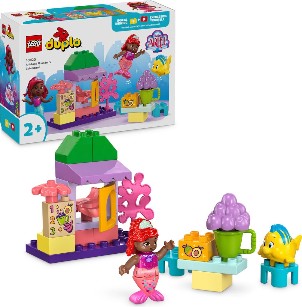 LEGO DUPLO | Disney Arielles und Fabius' Café-Kiosk, Kleine Meerjungfrau Spielzeug, Lernspielzeug mit Obst und Speisen für Vorschulkinder ab 2 Ja...