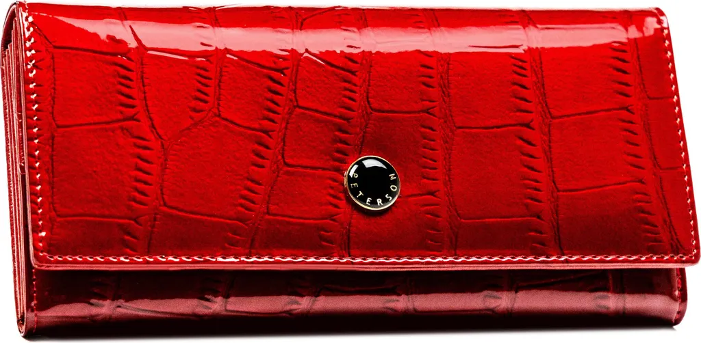 OFFERTA Peterson Portafoglio Pelle Rosso Coccodrillo 18,5x9 cm Donna