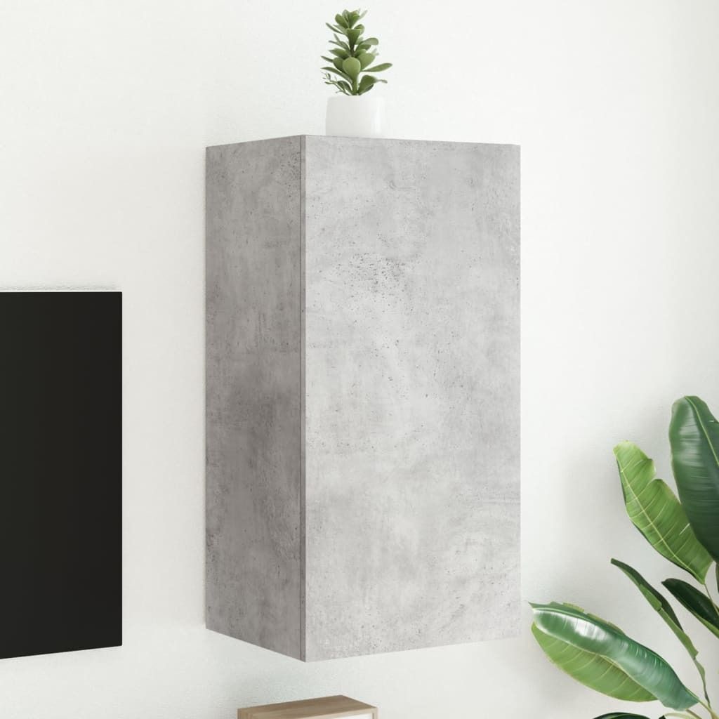 Maison Exclusive - TV-Wandschrank mit LED-Leuchten Betongrau 40,5x35x80 cm