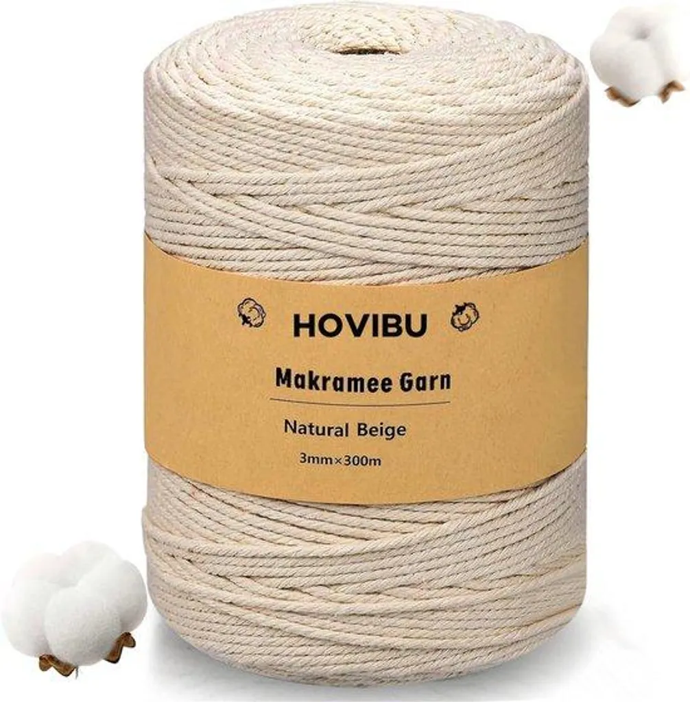 Cordon macramé 3mm anti-nœud coton durable pour suspension plante