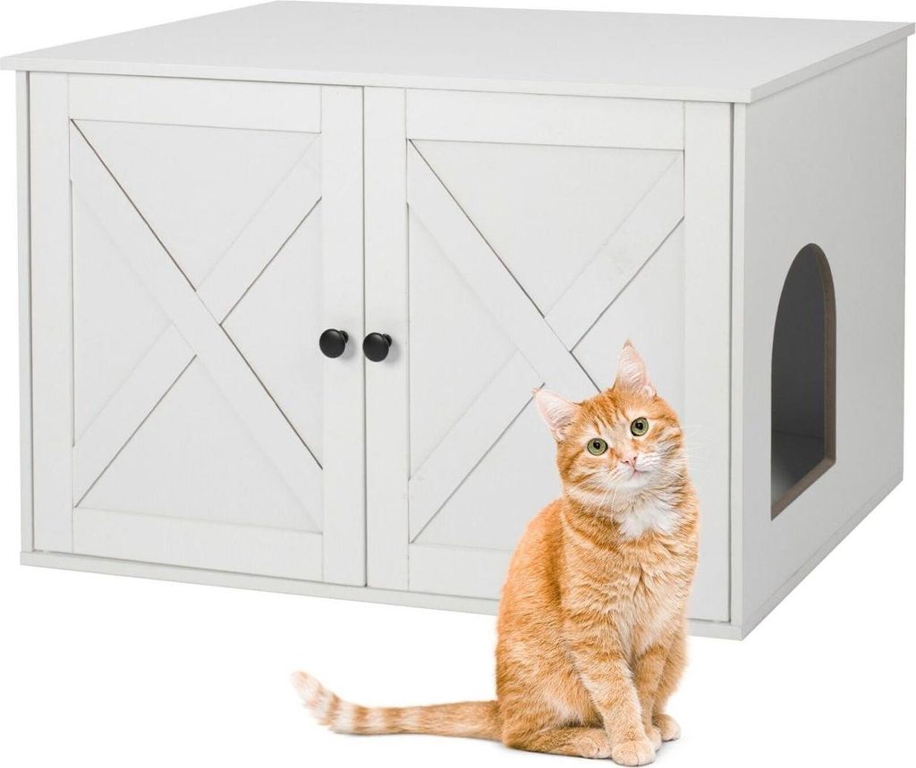 Katzenstreuschrank mit Belüftung, Holzoptik