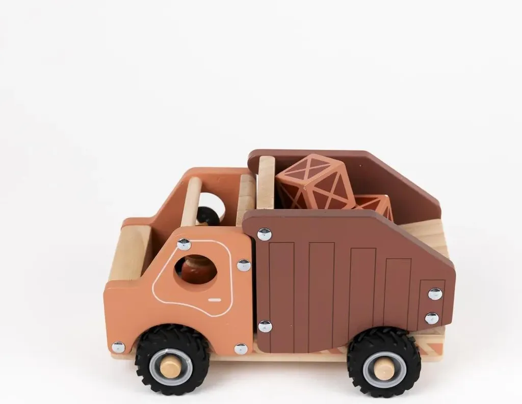 Petit camion en bois naturel Egmont Toys aux finitions artisanales - 10