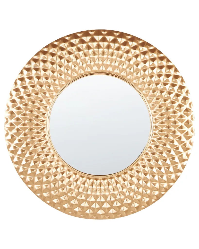 Miroir doré 60 cm mural en métal pour illuminer une pièce sombre