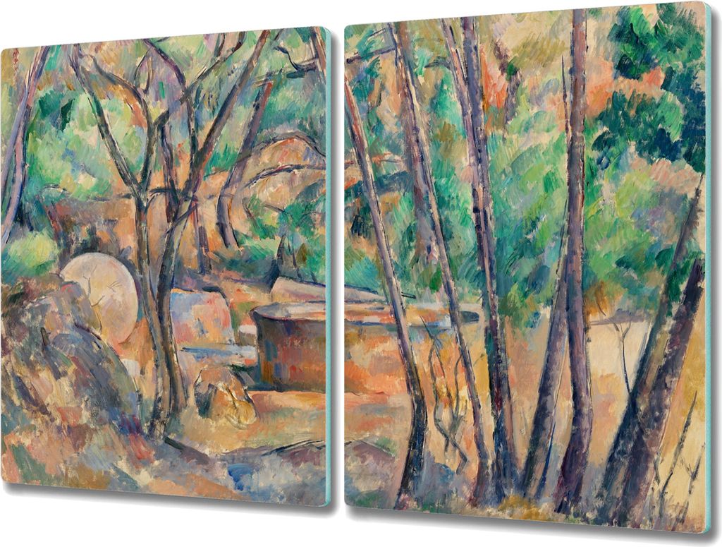 Coloray Schneidebrett Herdabdeckplatte 2x40x52 cm Kochplattenabdeckung Küchenbrett Hackbrett - Natur Baum