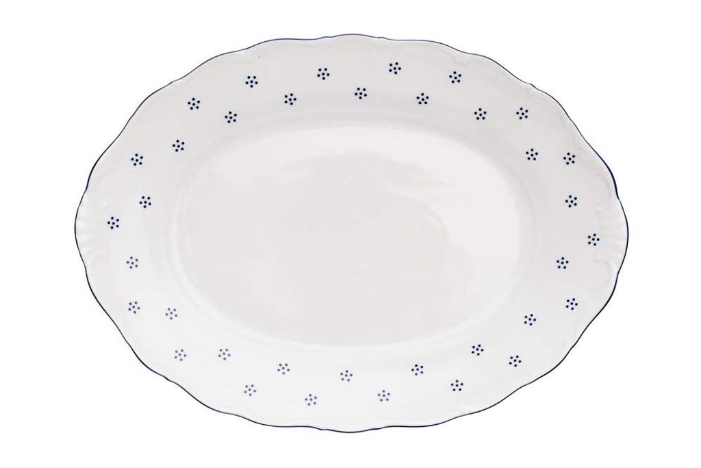 Owalna miska, czeska porcelana, Werona, 36 cm, niebieska Zdjęcie produktu 