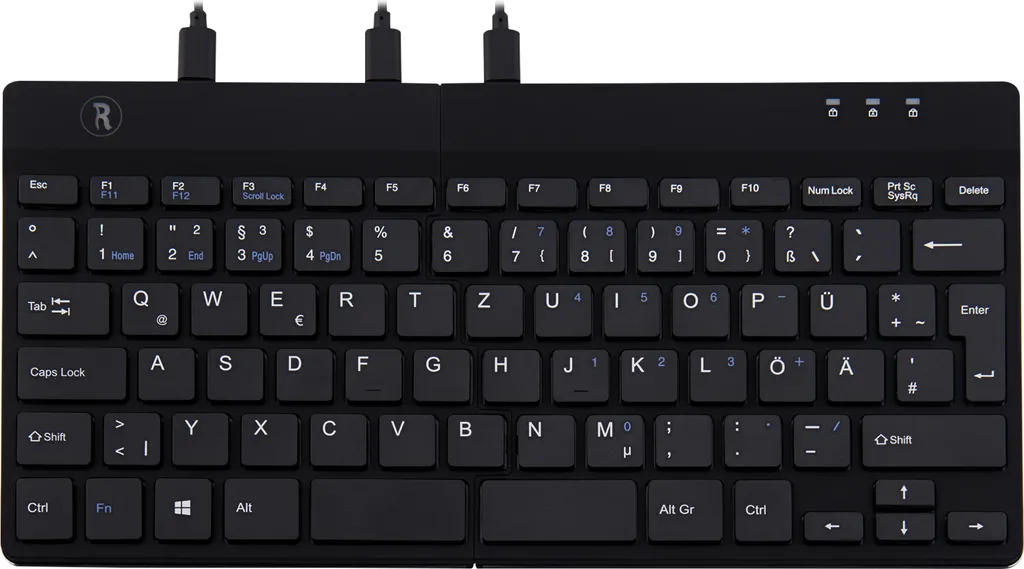 Clavier R-Go Break scindé noir à indicateur de pause intelligent USB - 14