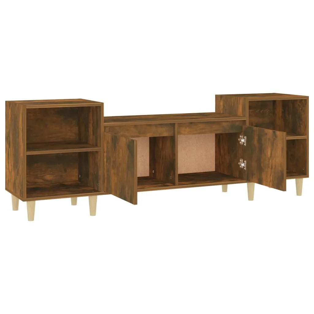 The Living Store Mobile TV in rovere fumé 160x35x55 cm Materiale in legno - 6