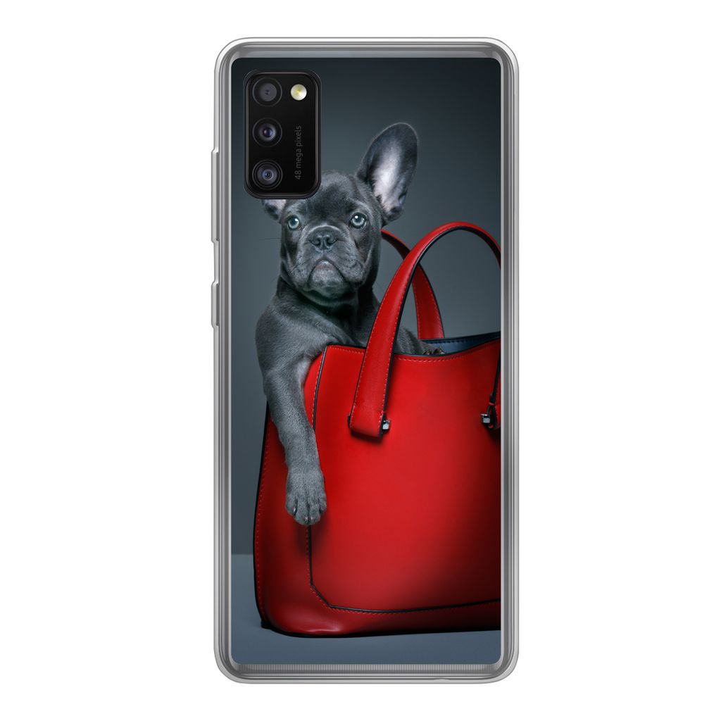 MuchoWow Handyhülle Schutzhülle Hülle für Samsung Galaxy A41 Hund - Lustig - Tasche - Kinder - Jungen - Mädchen - Kinder Silikon Softcase Ha...