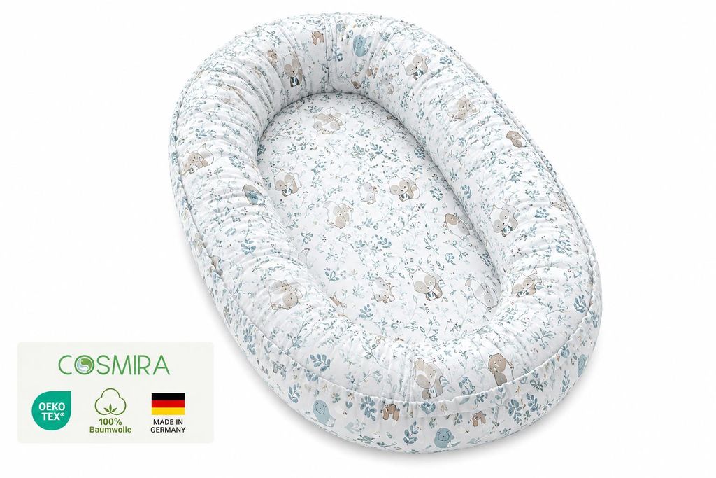 Cosmira Babynest für Neugeborene mit 100 % Baumwollbezug Produktbild  KI-generiertes Bild