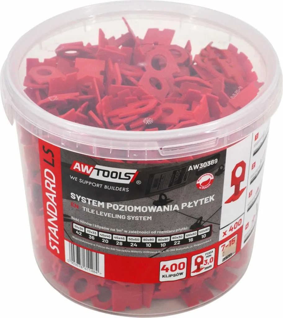 Nivellement de Carrelage 3.0mm pour Pose de Grandes Dalles 400 Clips