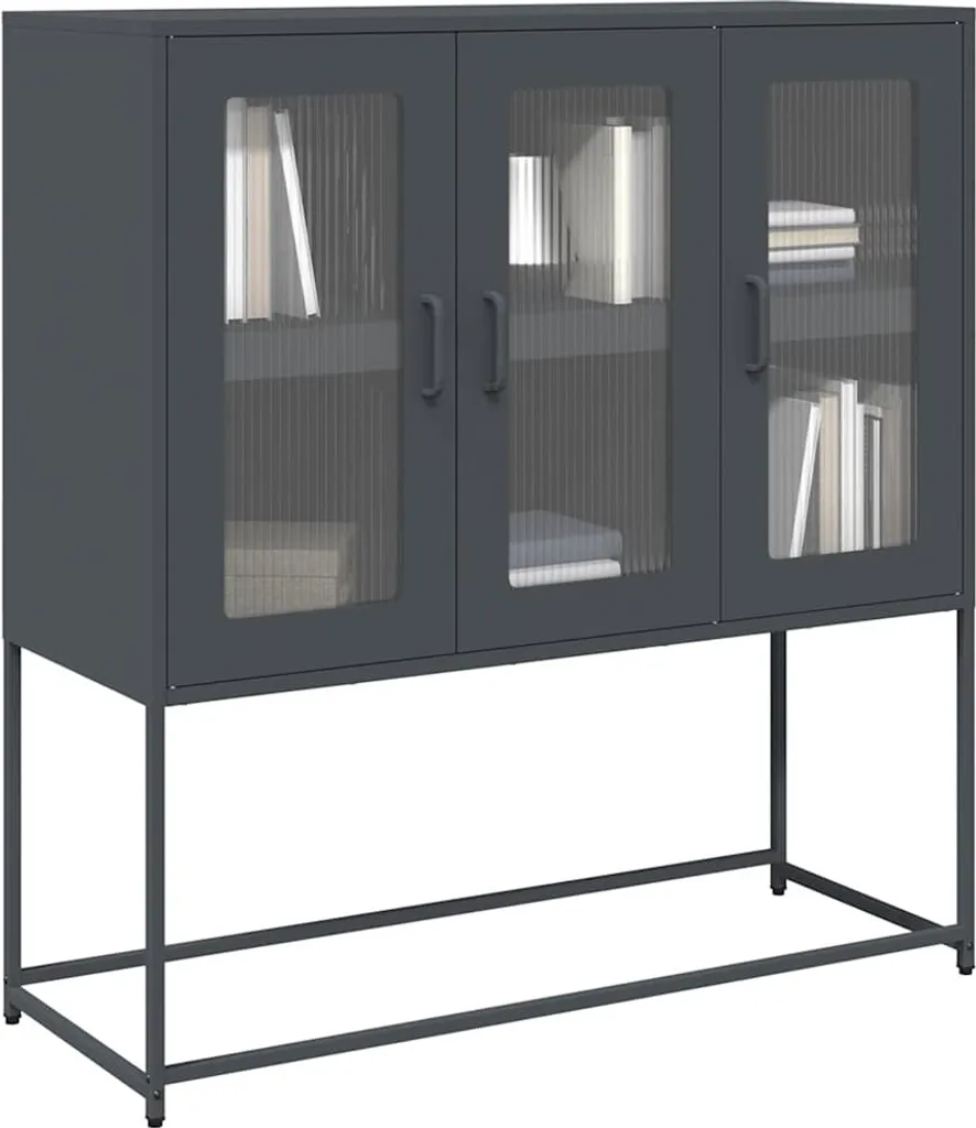 VidaXL Credenza Acciaio Antracite 100.5cm - Stile Industrial Retrò