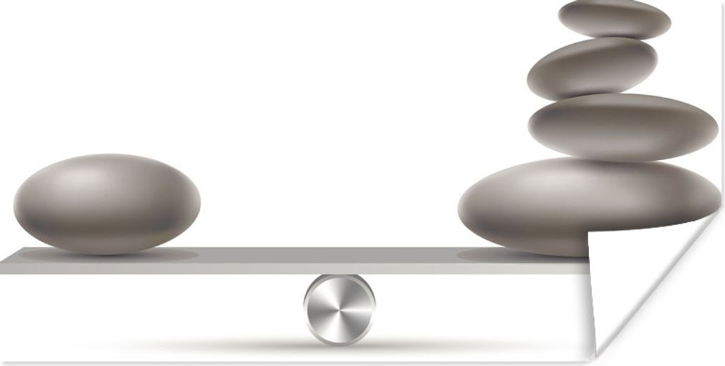 MuchoWow Poster Schwebebalken mit Zen-Steinen 160x80 cm - Foto Poster